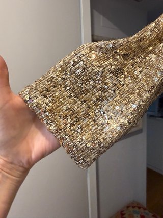 Conjunto lentejuelas dorado muestrario