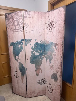 Biombo decorativo mapa del mundo