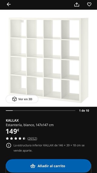 Estantería KALLAX 16 módulos + estante KALLAX 4
