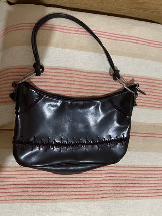 Borsetta donna marrone lucida