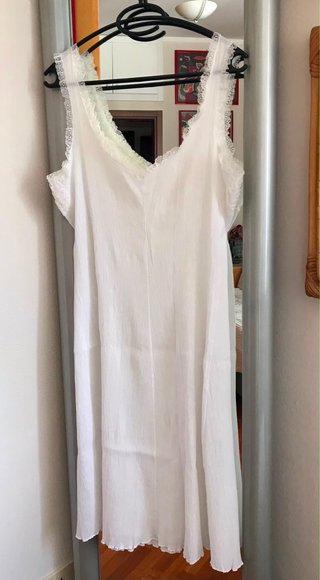 Abito vintage  bianco ricamato con spalline