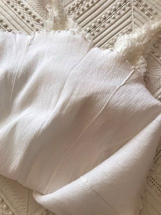 Abito vintage  bianco ricamato con spalline