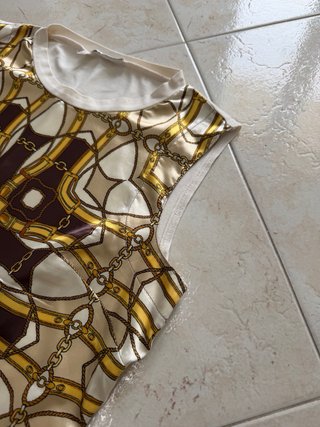 Canotta NaraCamicie Foulard Catene Bianco Oro