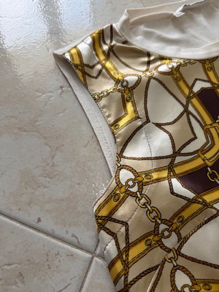 Canotta NaraCamicie Foulard Catene Bianco Oro