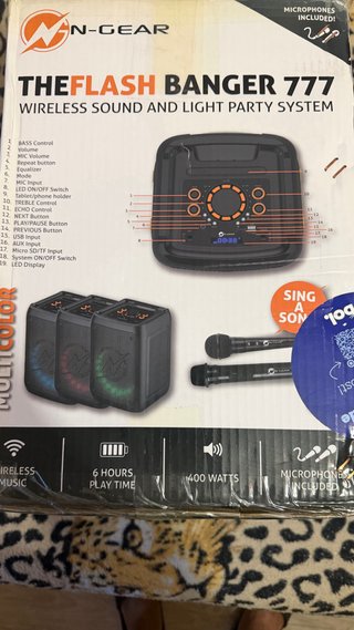 Altavoz Karaoke VAN-GEAR Negro Multicolor