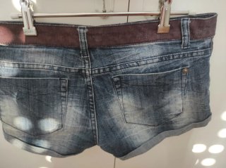 Shorts vaqueros mujer azul y marrón