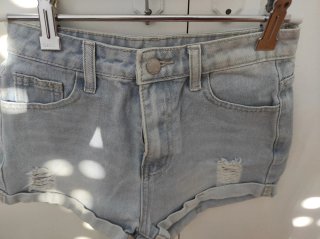 Shorts vaqueros mujer azul y marrón