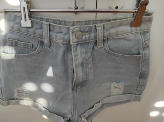 Shorts vaqueros mujer azul y marrón