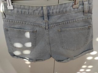 Shorts vaqueros mujer azul y marrón