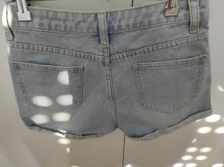 Shorts vaqueros mujer azul y marrón