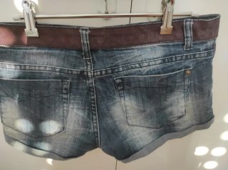 Shorts vaqueros mujer azul y marrón