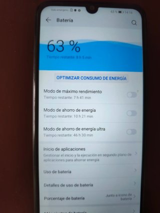 Móvil Huawei Negro. Modelo Y6 2019.