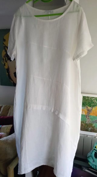 Vestido blanco lino midi T/U