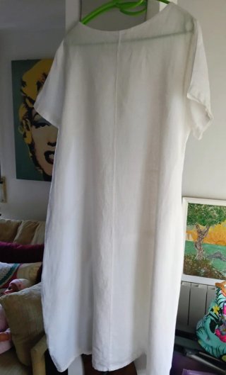 Vestido blanco lino midi T/U