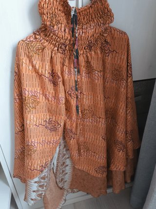 Vestido/Falda Boho Naranja de seda Talla Única