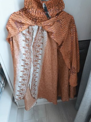Vestido/Falda Boho Naranja de seda Talla Única