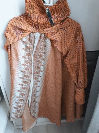 Vestido/Falda Boho Naranja de seda Talla Única