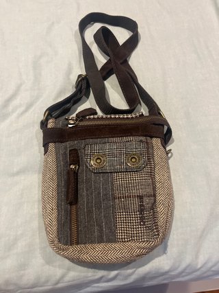 Borsa a spalla Desigual marrone e grigia da uomo