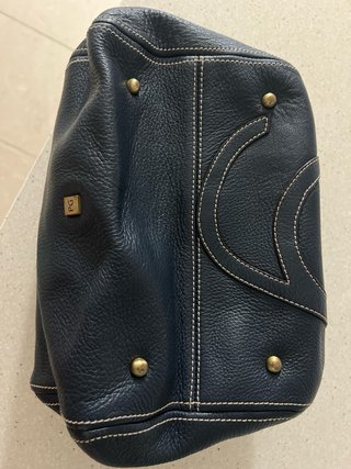 Bolso Purificación García Piel Azul Marino