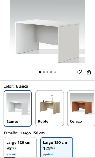 2 Escritorios Blancos 150x75x74 + Cajoneras