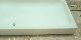 Plato de ducha / Lavabo de mármol blanco