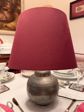 Lámpara de mesa alpaca/plata alemana