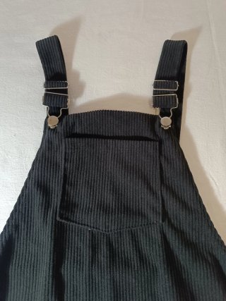 Vestido Peto Negro Pana