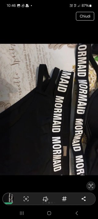 Costume da bagno nero Mormaid