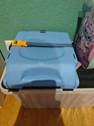 Trona portátil plegable azul