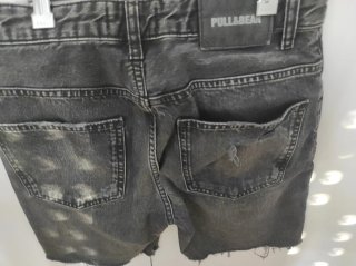 Pull&Bear Vaqueros Rasgados Negros Talla s