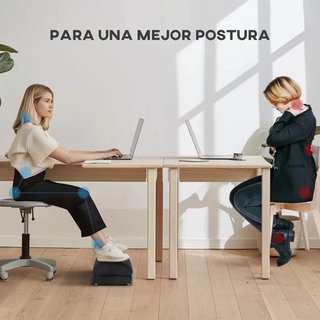 Reposapiés de Oficina con Relleno de Espuma Negro