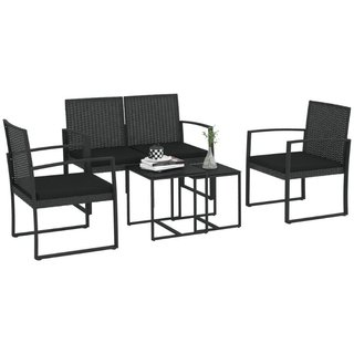 Set da Giardino con 2 Sedie, Divanetto e 2 Tavolin