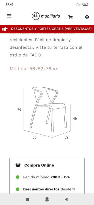 Silla Ezpeleta Fado exterior azul aquamarine.