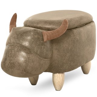 Pouf Contenitore a Forma di Bufalo, Pouf Moderno d