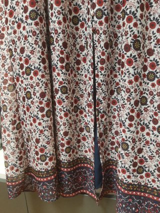 Vestido hippie manga larga floral