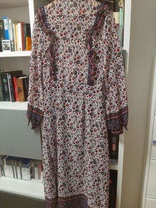 Vestido hippie manga larga floral