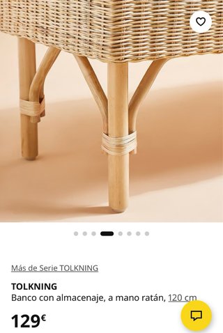 Banco almacenaje ratán TOLKNING Ikea