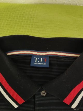 Polo Trussardi Jeans Talla L Rayas Negras