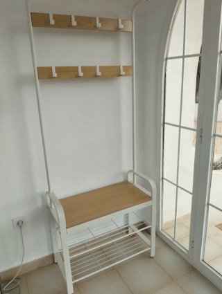 Recibidor Perchero Blanco y Madera