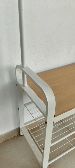 Recibidor Perchero Blanco y Madera