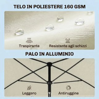 Sombrilla de playa beige y negra