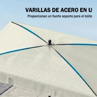 Sombrilla de playa beige y negra