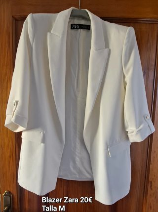 Blazer Zara Blanco Talla M