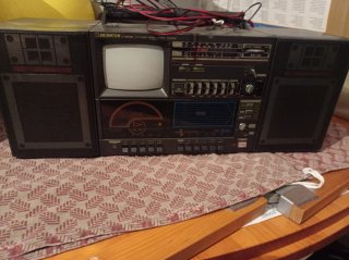 Radio Brighton TV Portátil Doble Cassette, antiguo