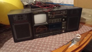 Radio Brighton TV Portátil Doble Cassette, antiguo