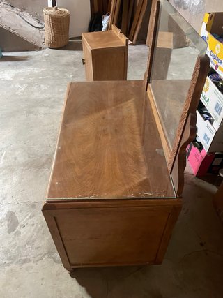 Aparador y mesita de noche madera y cristal