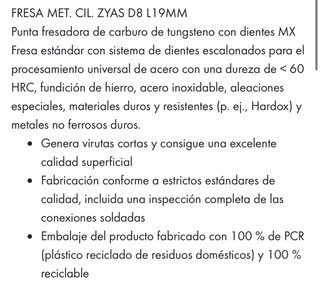 Punta Fresadora Carburo Tungsteno