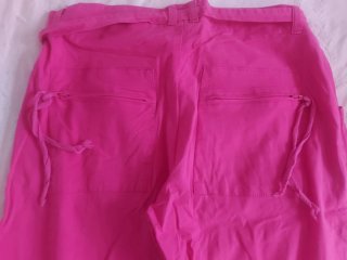 Pantalón cargo fucsia
