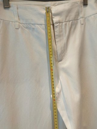 Pantalón blanco algodón Zara