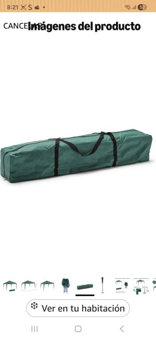 Carpa Plegable Camping Terraza 3x3m Verde